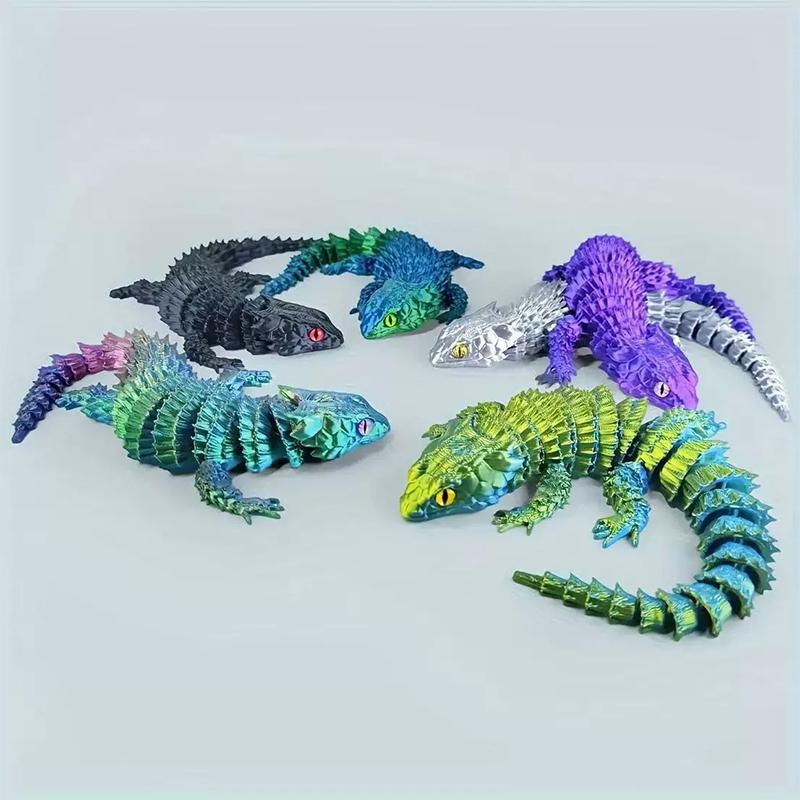 Aquarium Marine Plants - 3D Printed Conjoined Lizard Statue Ornaments,