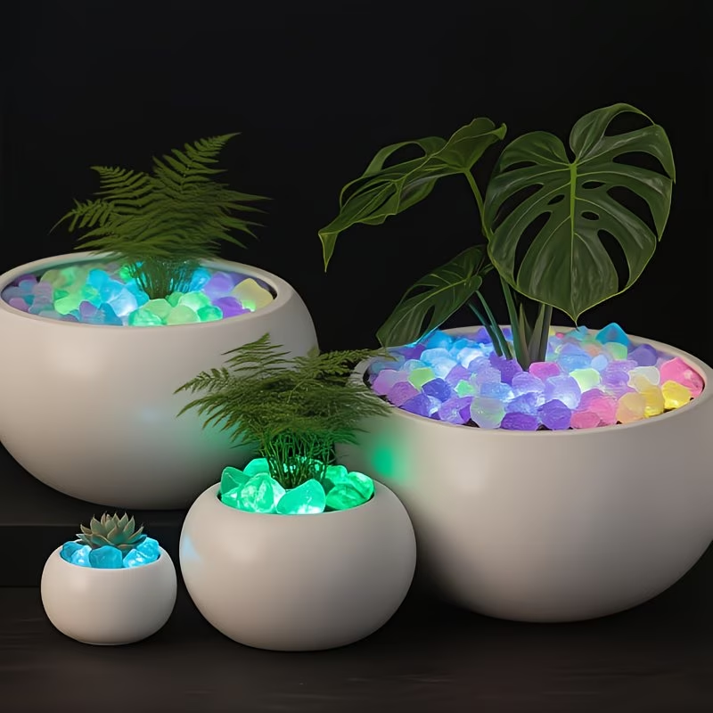 300PCS Luminous Pebble Set,0.9 - Aquarium Marine Plants 评论和价格